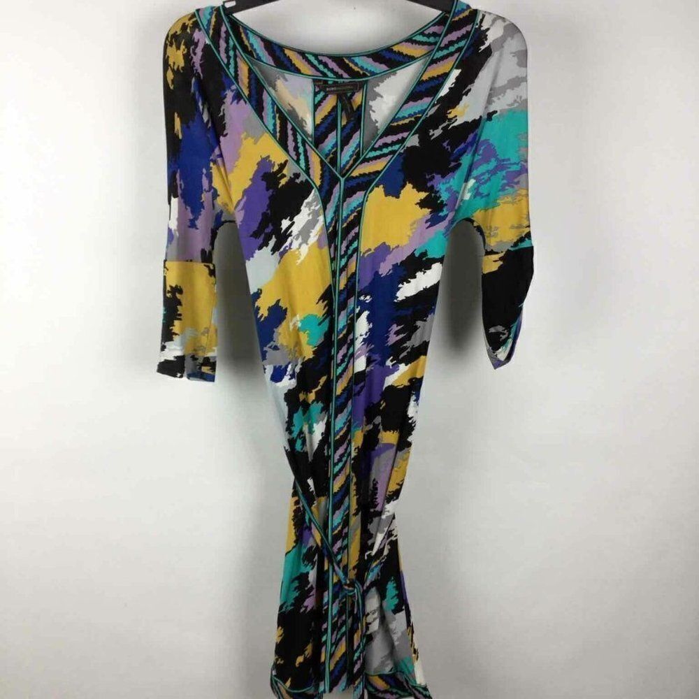 BCBG Maxazria Mid Sleeve Waist Tie Dress